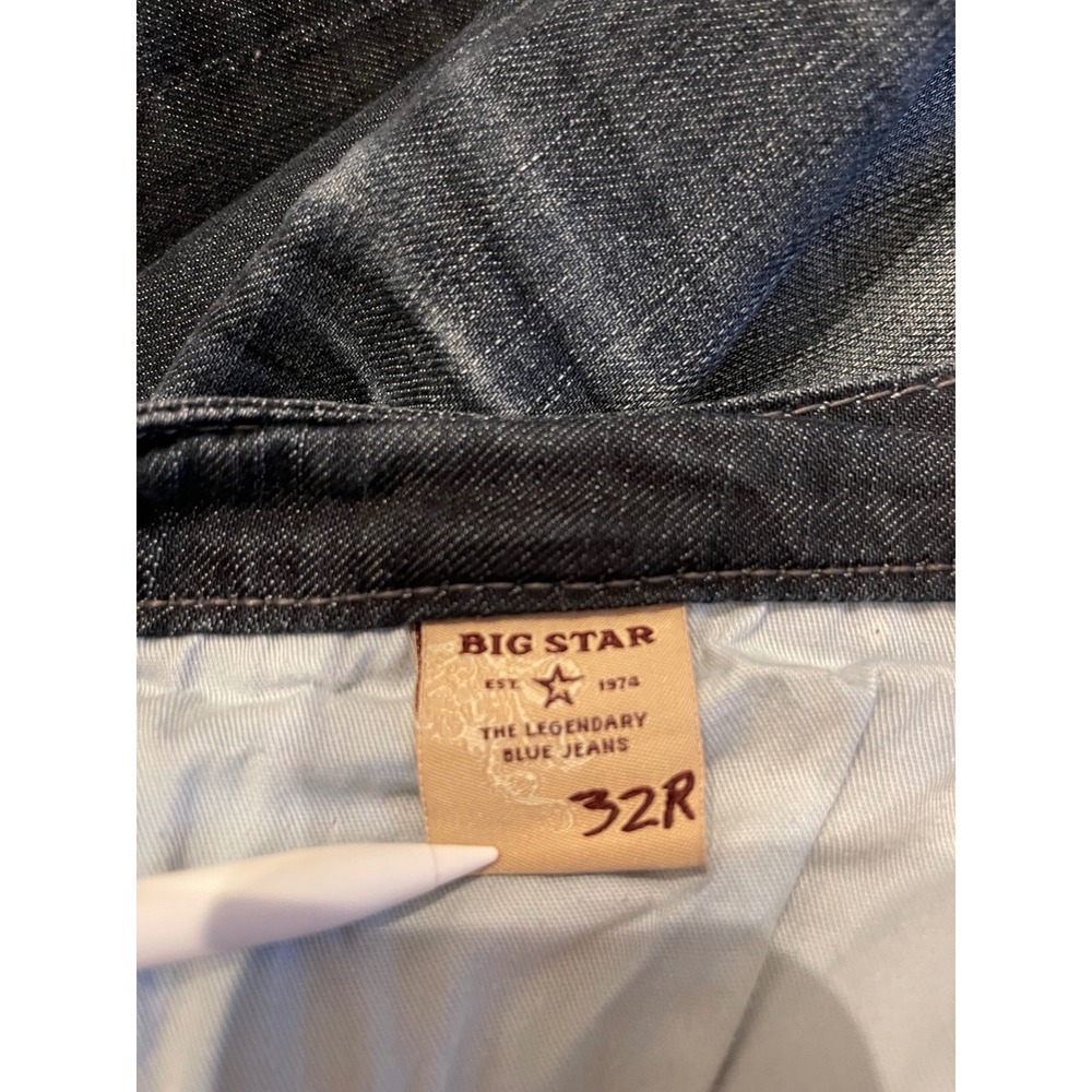 Big Star Maddie Boot Cut Dark Wash Mid Rise Y2K Embroidered Denim 32R Plus Size - Picture 15 of 15